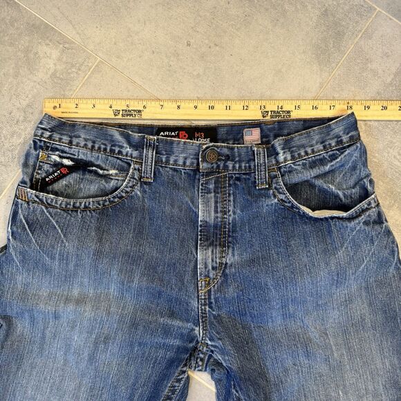 Ariat FR M3 Loose Straight Jeans 36x32 Cat 2 Lot of 2 Workwear Blue Wash GUC - Picture 8 of 16